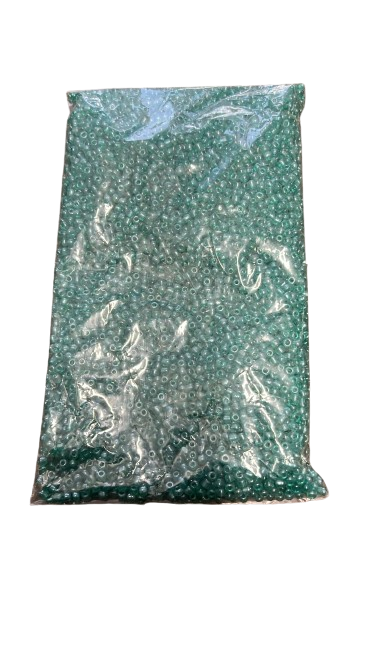 1 lb Dark green beads - cuentas verde oscuro y claro