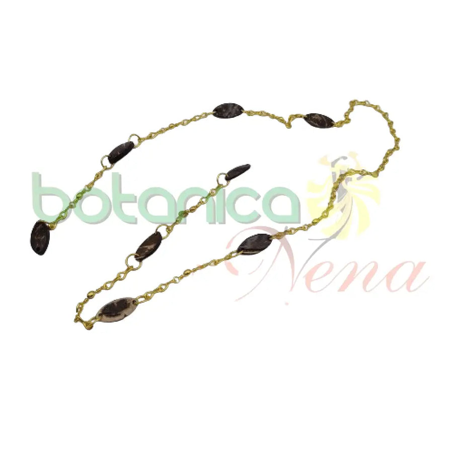 Ekuele de Coco de Bolsillo con cadena dorada - Botanica Nena
