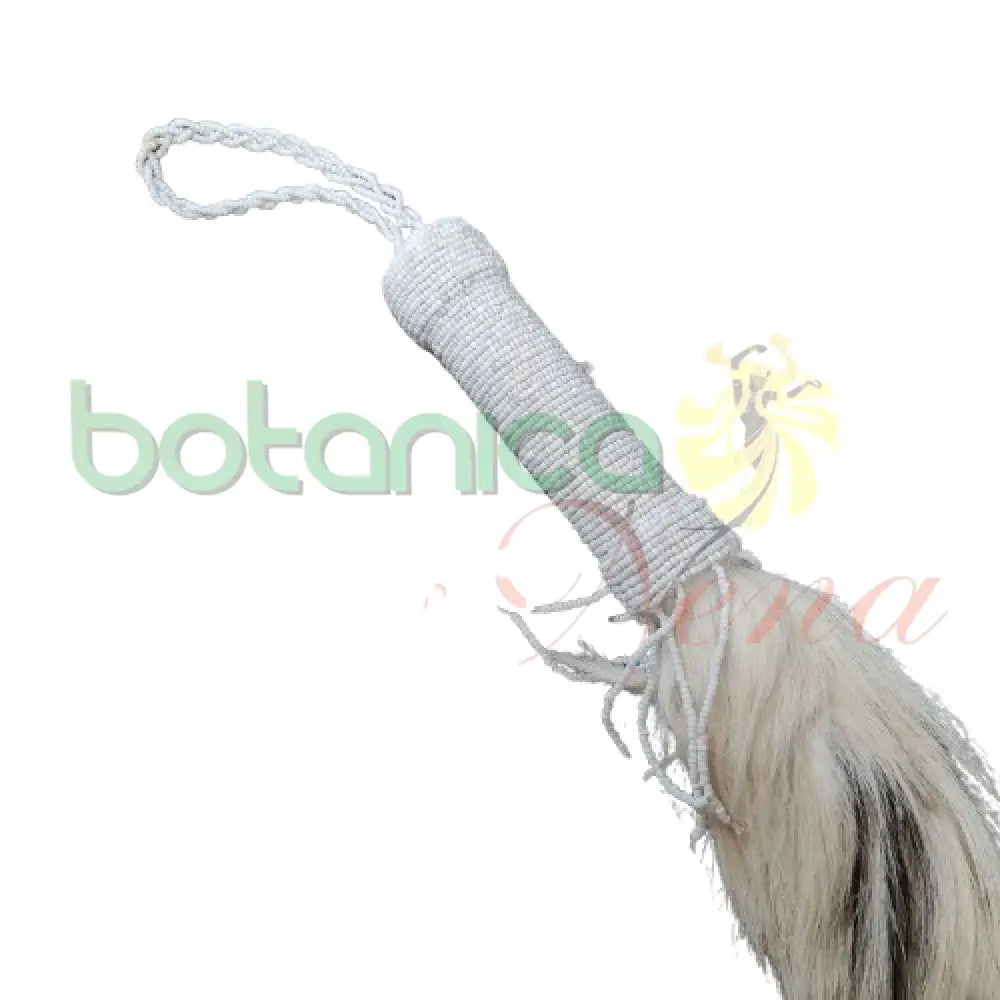 Eruke IFA - Cola Blanca con mango forrado en cuentas para Obatala 26" a 29" - Botanica Nena