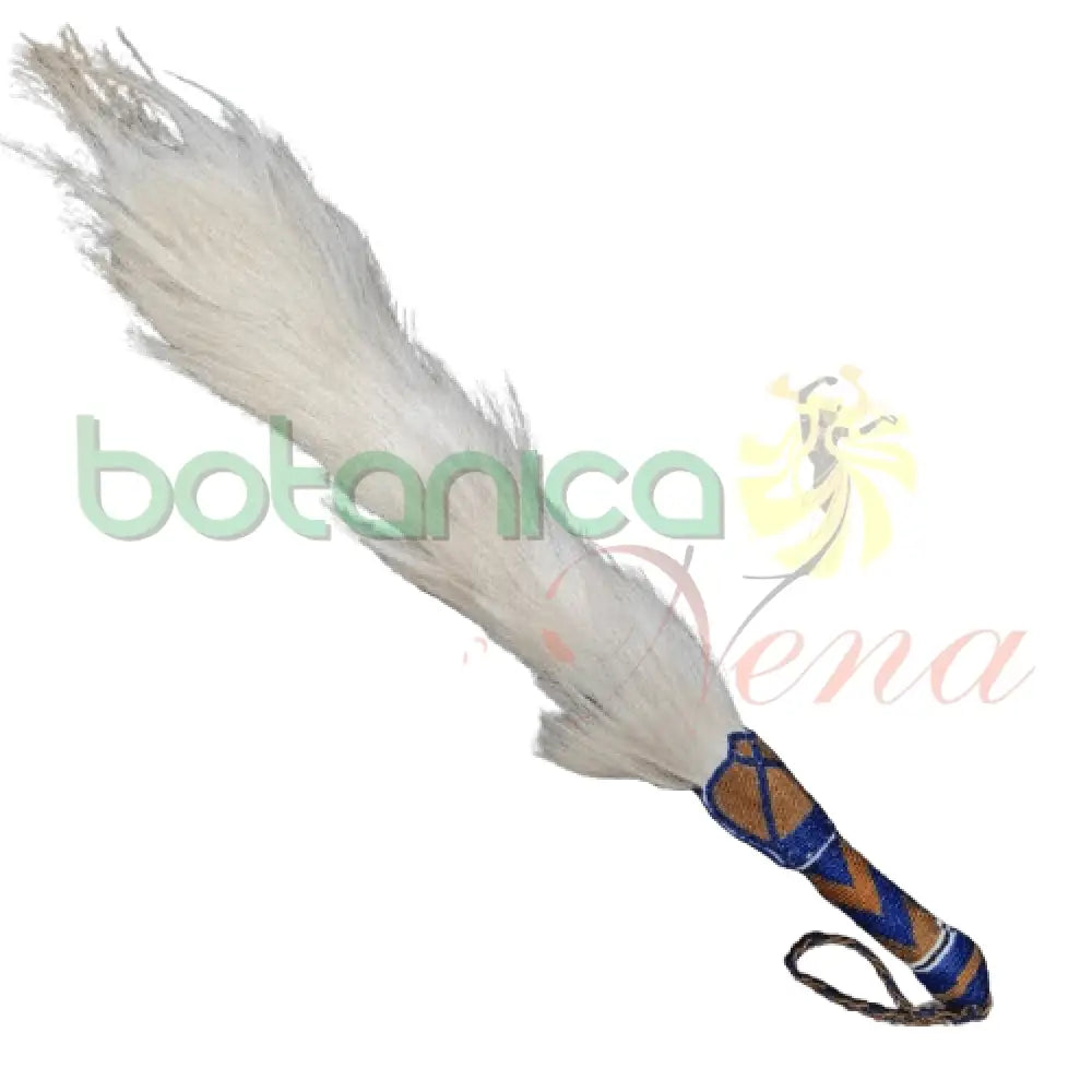Eruke IFA - Cola Blanca con mango forrado en cuentas para Ochosi 26" a 29" Alto Aproximado - Botanica Nena