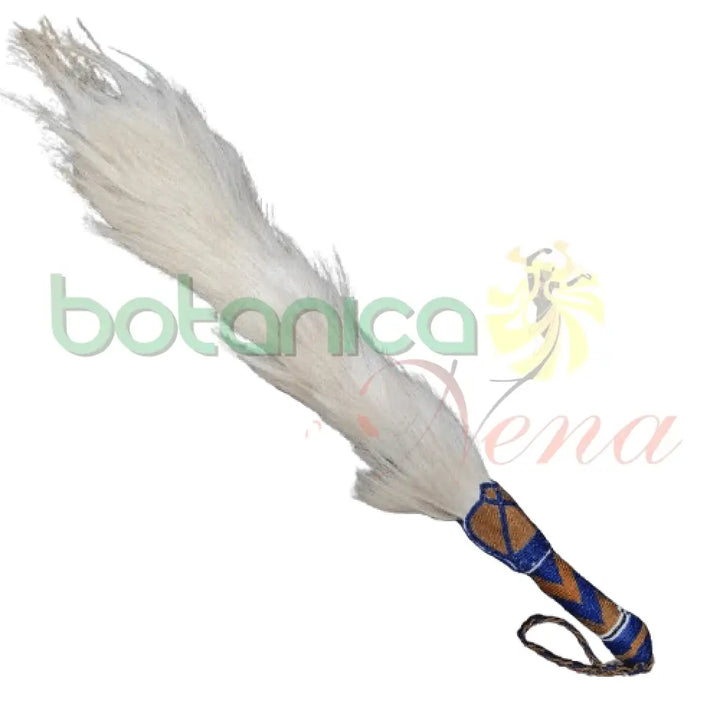 Eruke IFA - Cola Blanca con mango forrado en cuentas para Ochosi 26" a 29" Alto Aproximado - Botanica Nena