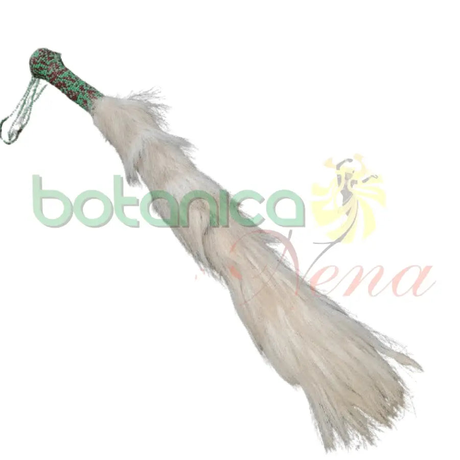 Eruke IFA - Cola Blanca con mango forrado en cuentas para Orula Nigeriano 26" a 29" Alto Aproximado - Botanica Nena