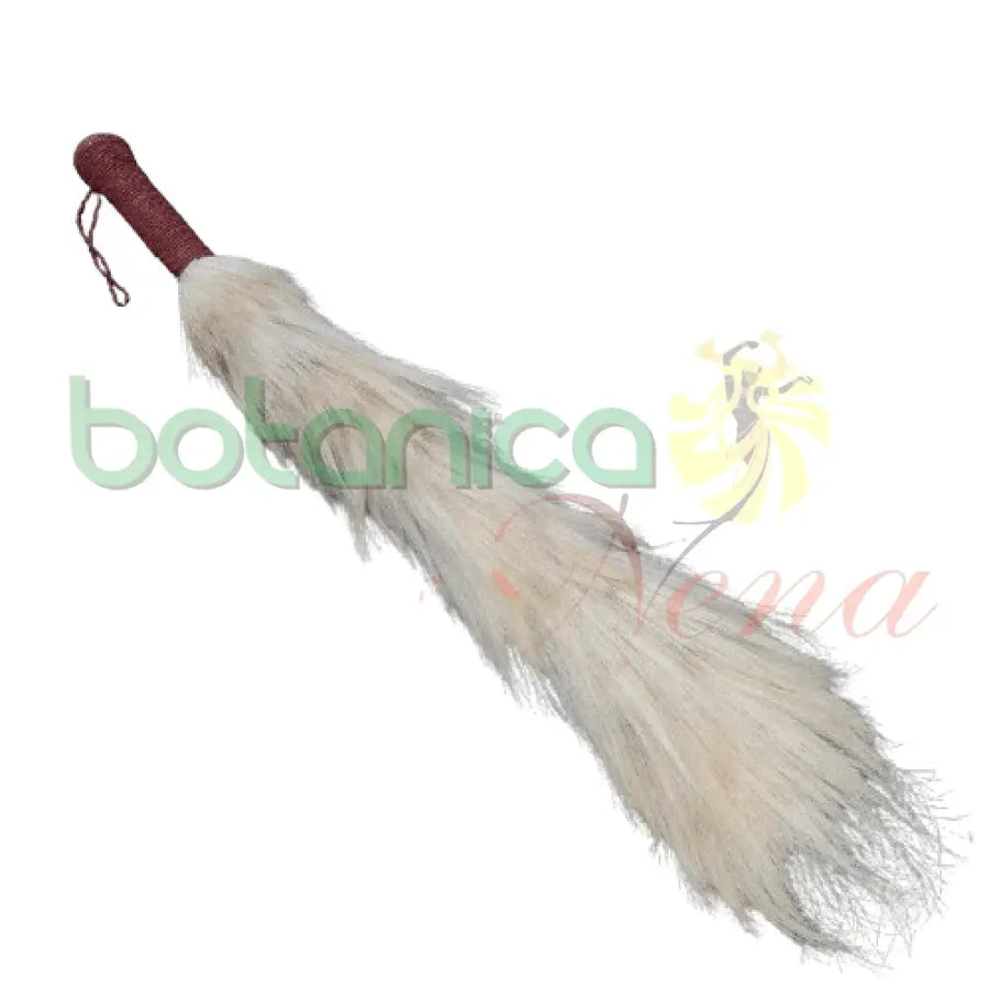 Eruke IFA - Cola Blanca con mango forrado en cuentas para Oya 26" a 29" Alto Aproximado - Botanica Nena