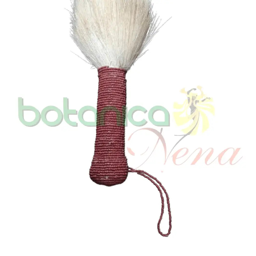 Eruke IFA - Cola Blanca con mango forrado en cuentas para Oya 26" a 29" Alto Aproximado - Botanica Nena