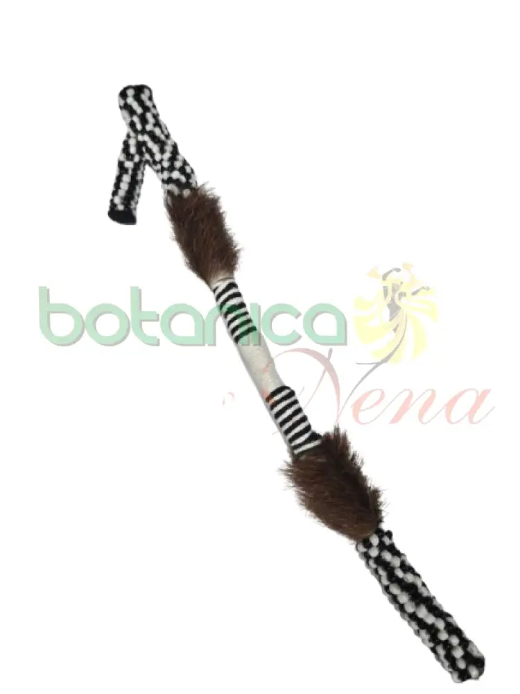 Garabato forrado Eshu Afra con piel de Chivo Pequeno 12’’H Aprox