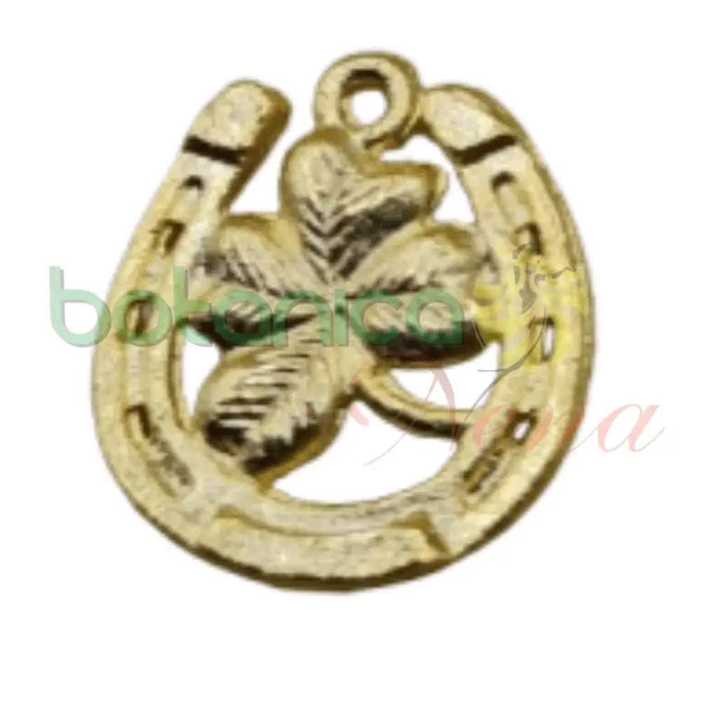 Herradura con Trebol para la suerte, metal 0.8" - Botanica Nena