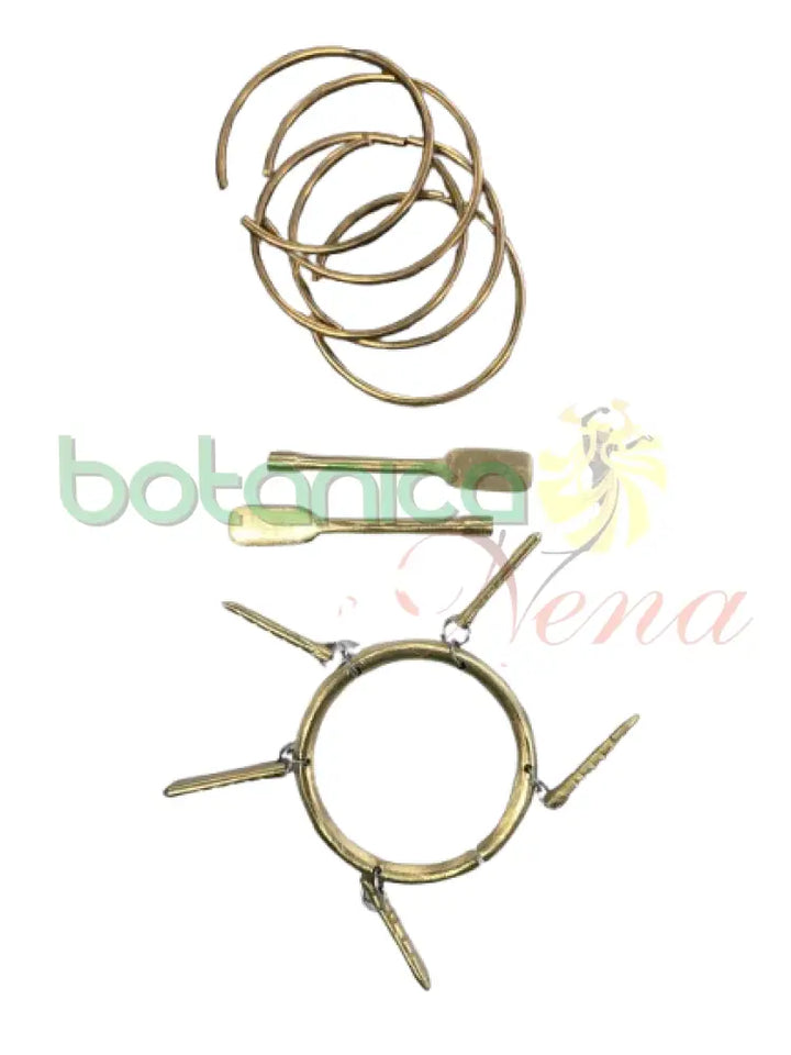 Set de Herramientas Rituales de Oshún con Corona – Accesorios de Bronce para Adoración de Orisha