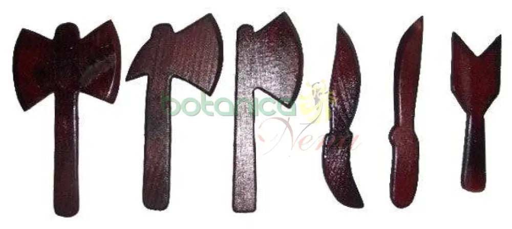 Shango 6-piece de madera ritual tool set