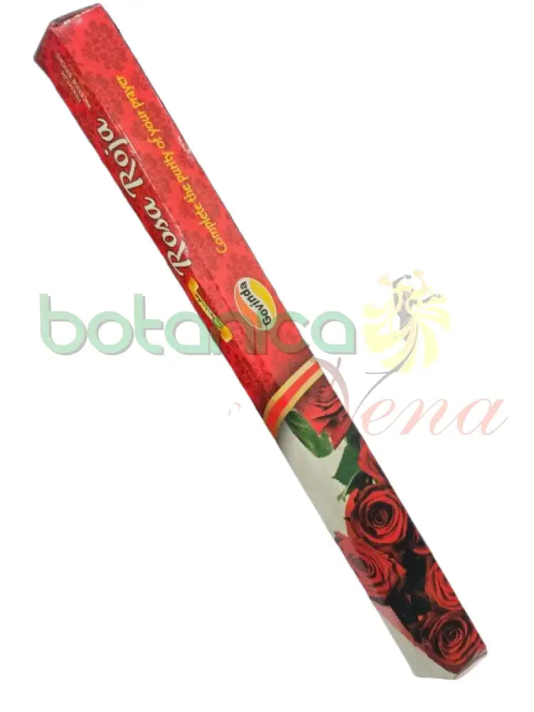 Incienso Rosa Roja Palito Pequeño Caja coja con rosas y blanco