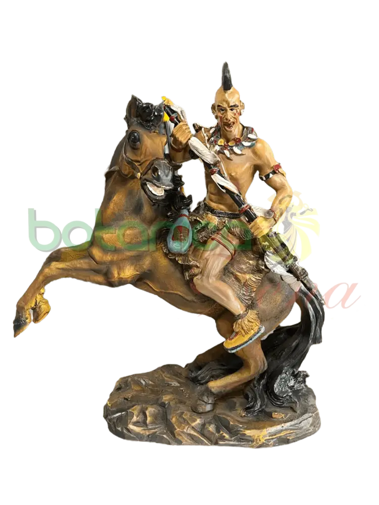 Indio A Caballo Con Lanza 13" - Botanica Nena