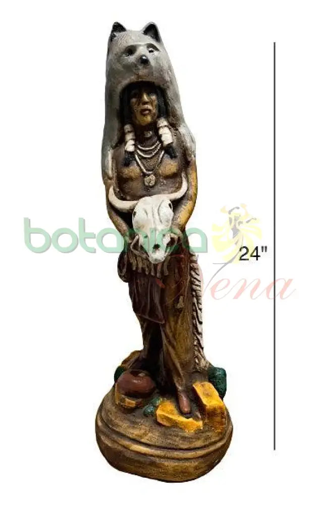 Indio Con Cabeza de Zorro 24"X9"X9" - Botanica Nena