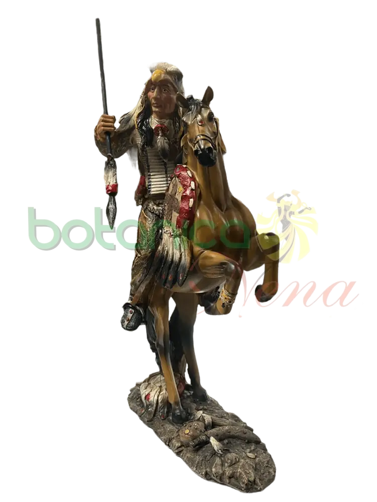 Indio Guerrero a Caballo con Lanza 18"X"10 - Botanica Nena