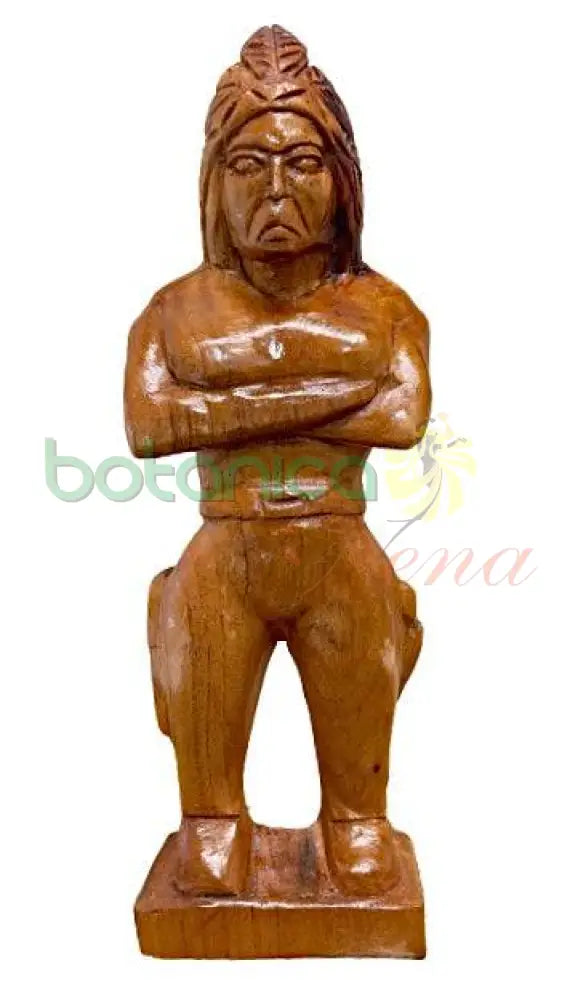 Indio Tallado en Cedro 13"Alto X4"X2" - Botanica Nena