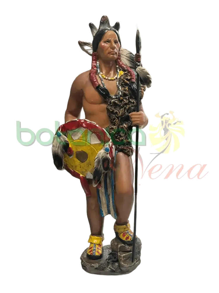 Jefe Indio con Escudo y Lanza 13" - Botanica Nena