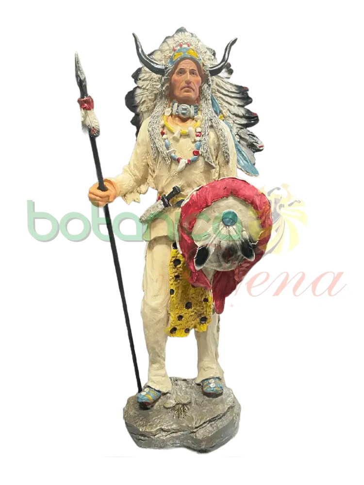 Jefe Indio Con Escudo Y Lanza 18" - Botanica Nena