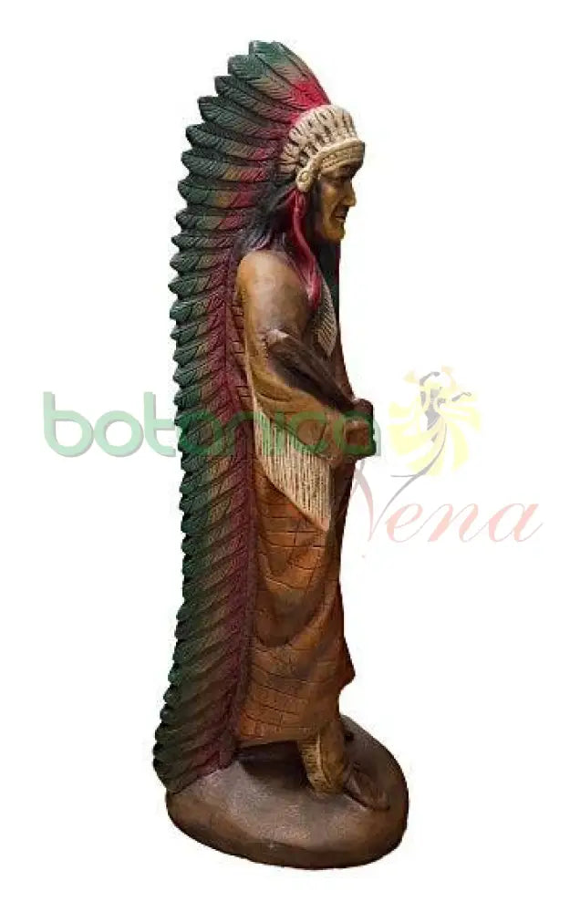 Jefe Indio Con Pipa De La Paz 37"X13"X14" - Botanica Nena