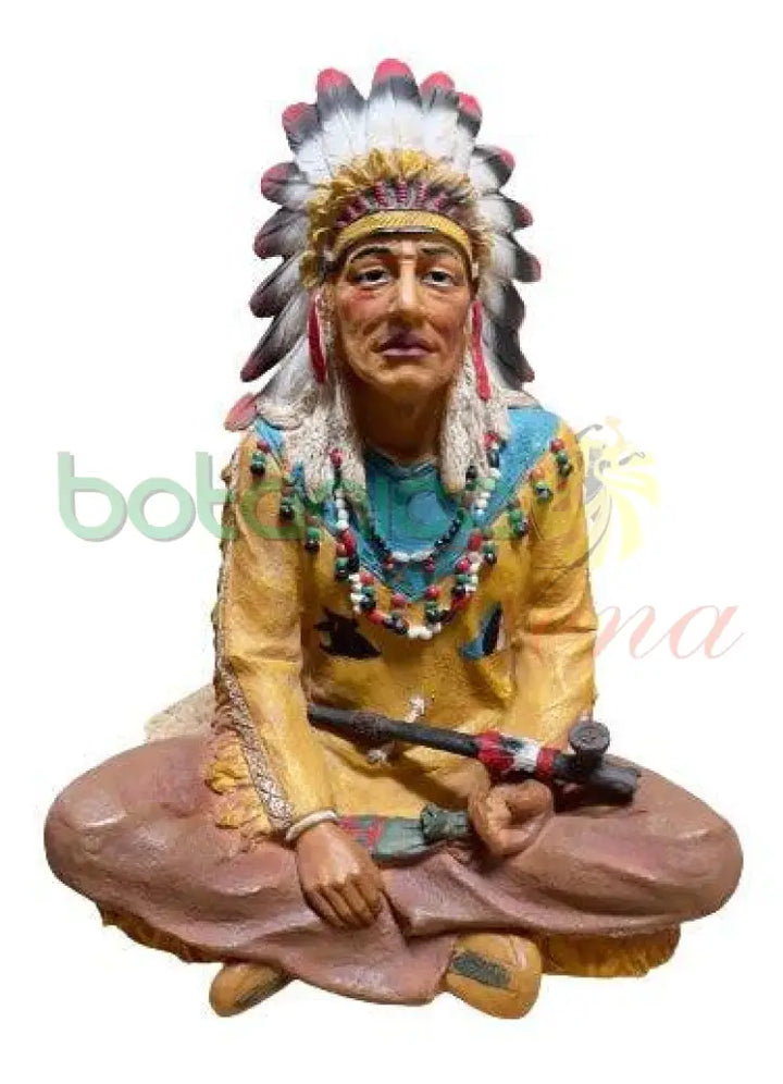 Jefe Indio Sentado Con Pipa - Botanica Nena