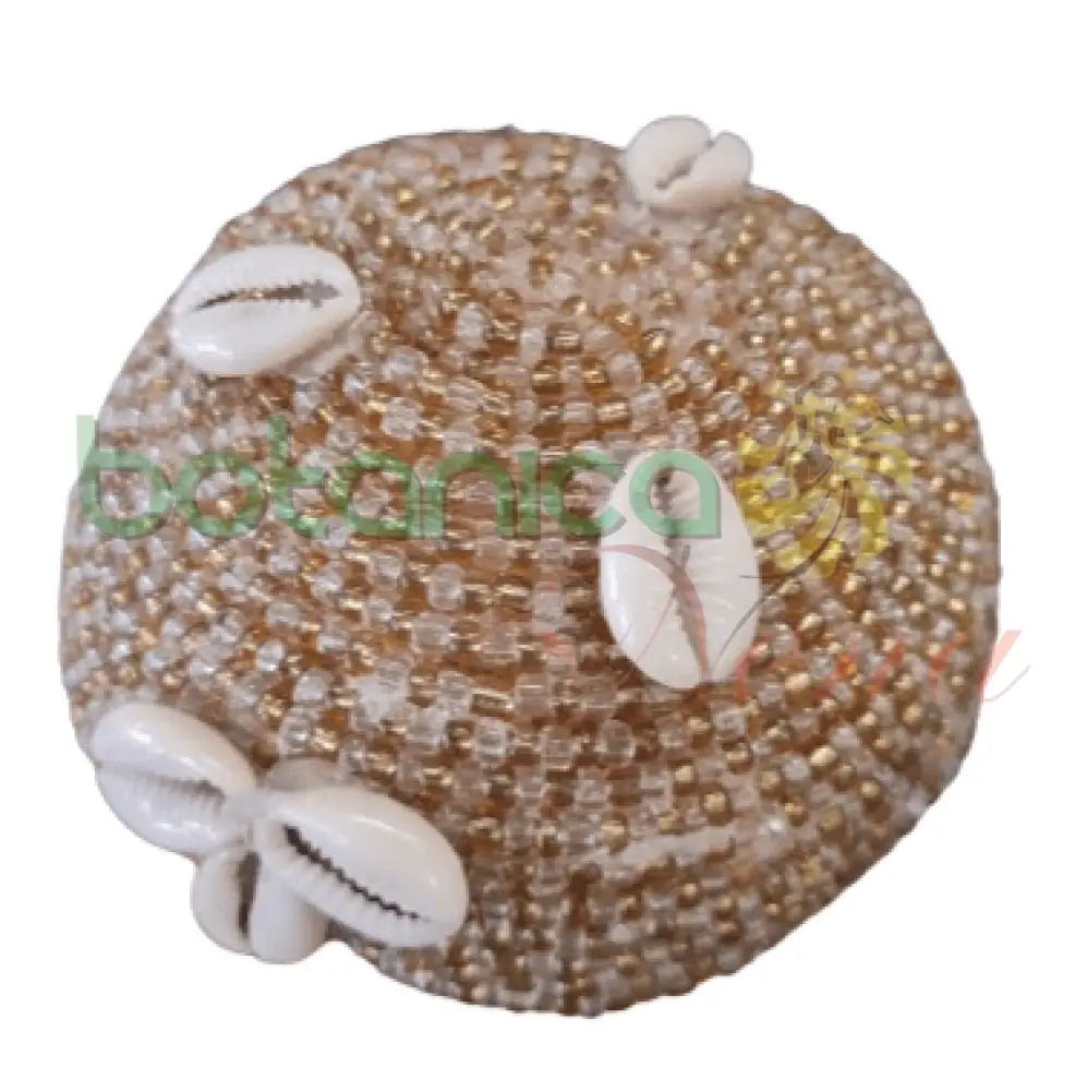 Jicara Coco Forrada de Oshun 5" Ancho x 2"Alto aprox. - Botanica Nena