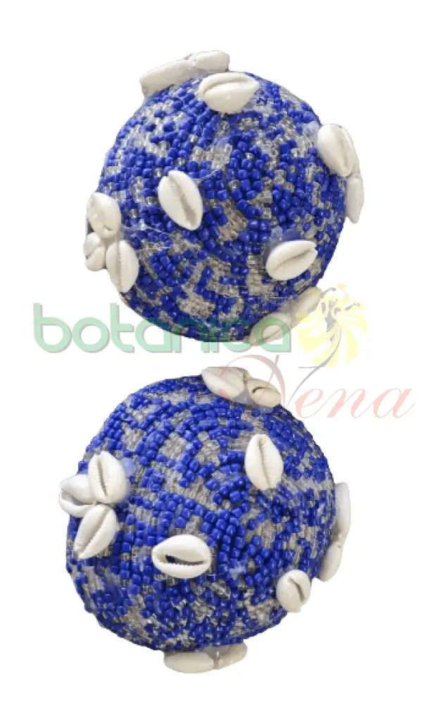 Jicara Coco Forrada en cuentas de Yemaya 5" Ancho x 2"Alto aprox. - Botanica Nena