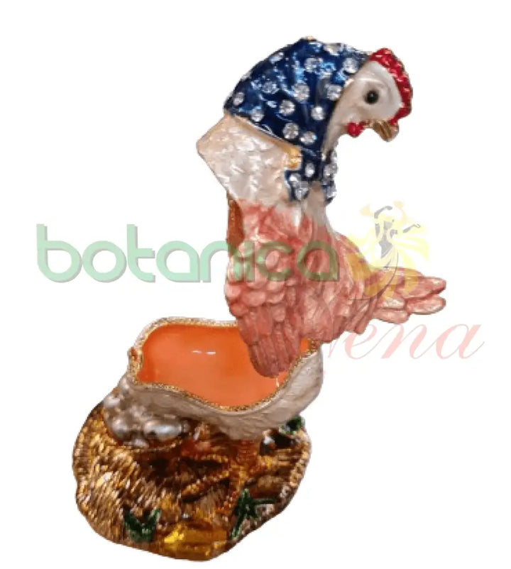 Joyero de Gallina con brillantes - Botanica Nena