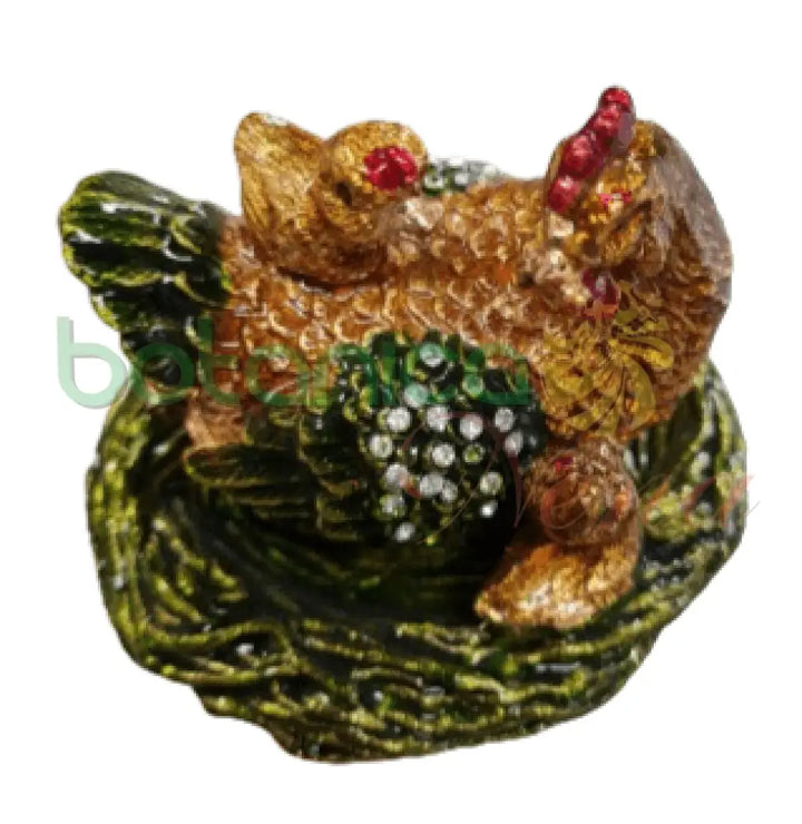 Joyero de Gallina con brillantes - Botanica Nena