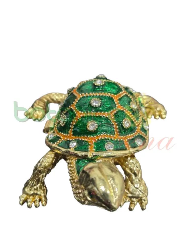 Joyero de Jicotea verde con brillantes