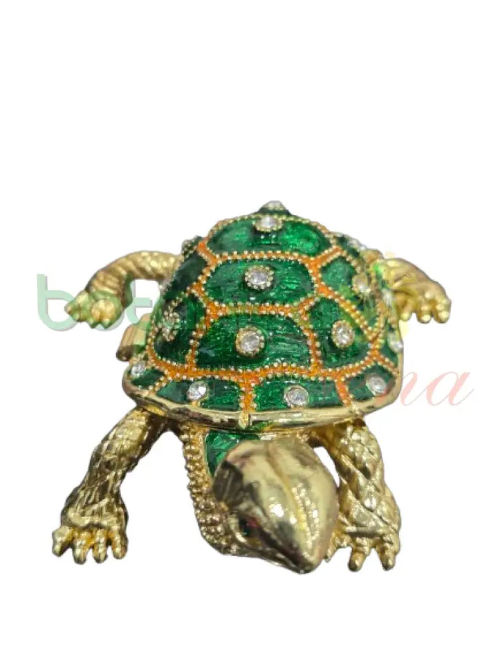 Joyero de Jicotea verde con brillantes