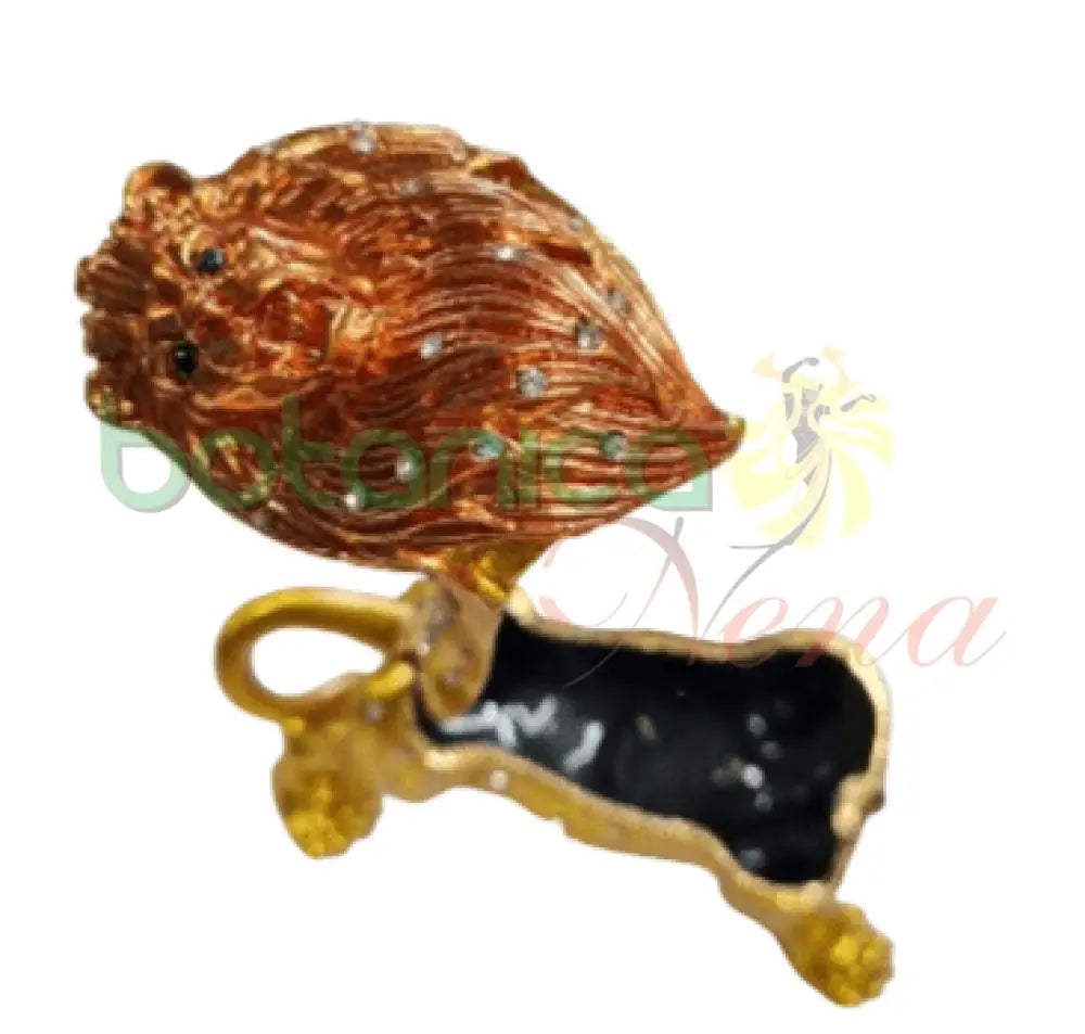 Joyero Leon Dorado con brillantes - Botanica Nena