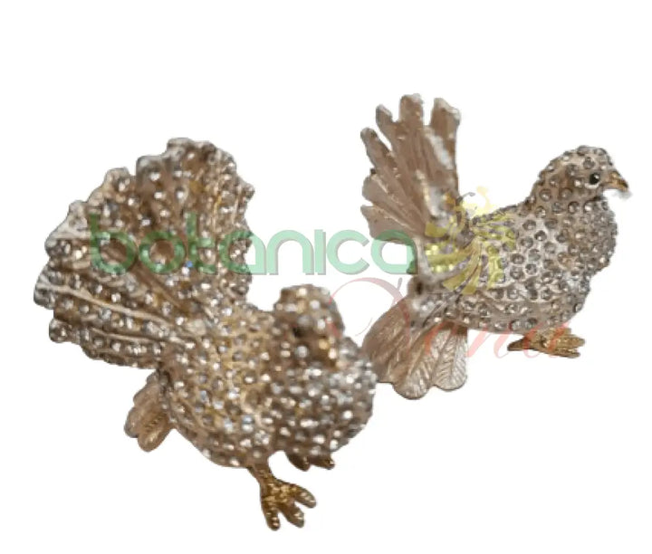 Joyero Pavo Real Blanco pequeño con brillantes - Botanica Nena