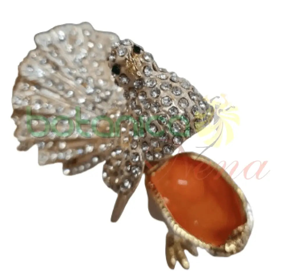 Joyero Pavo Real Blanco pequeño con brillantes - Botanica Nena