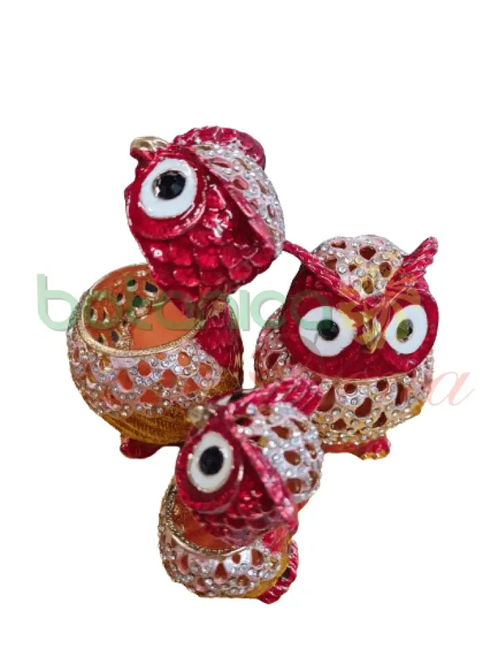 Joyeros Set 3 Buhos con brillantes - Botanica Nena