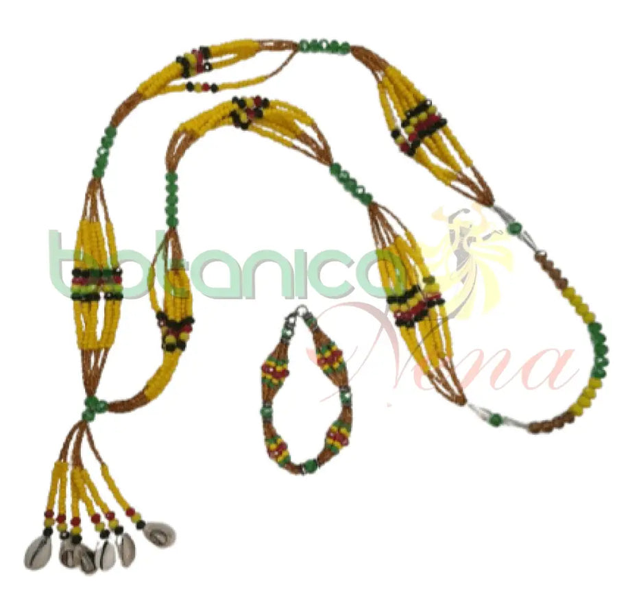 Juego de Ilde y Collar de Cabecera de Oshun Ibu Kole - Botanica Nena