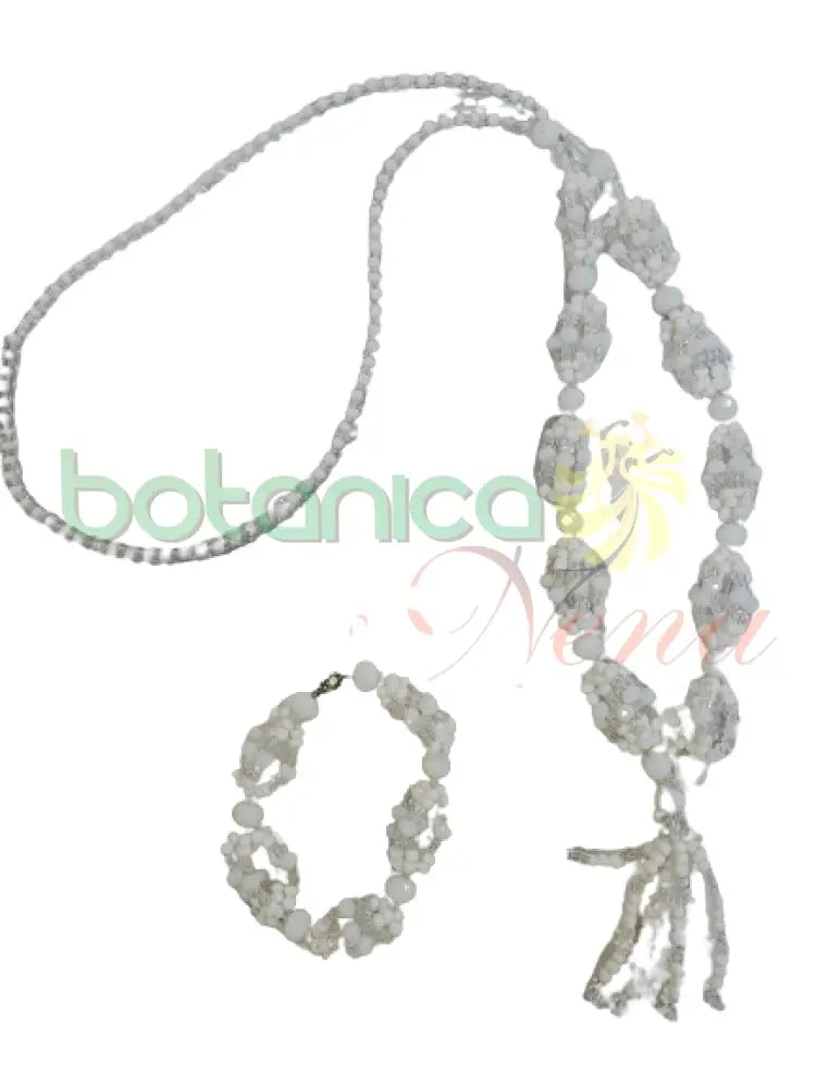 Juego de Ilde y Collar de Cabecera para Obbatala - Botanica Nena
