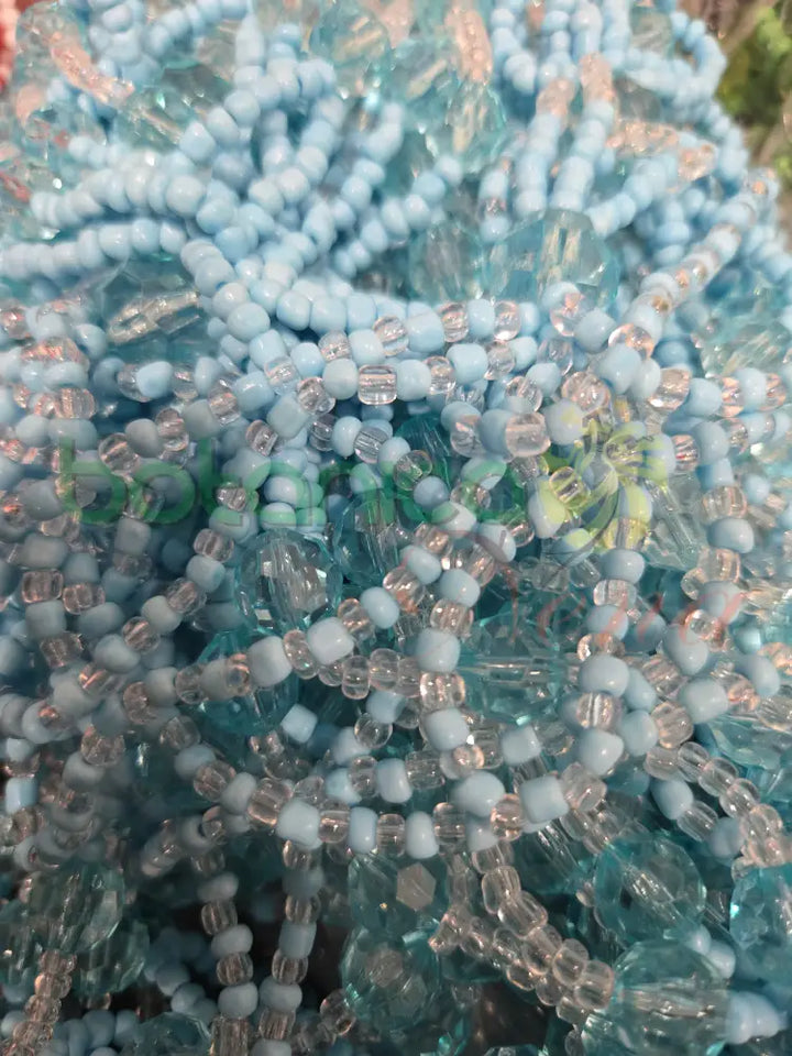 Mazo grande Asesu Estilo 2 piedras azul claro y Y Transparente