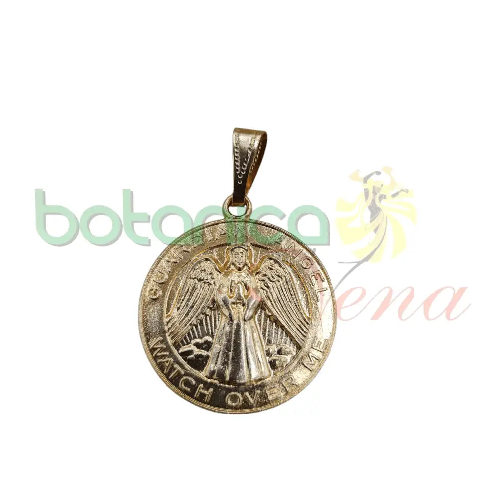 Medalla Angel Guardian Baño Oro 1"H / dije/pendiente - Botanica Nena