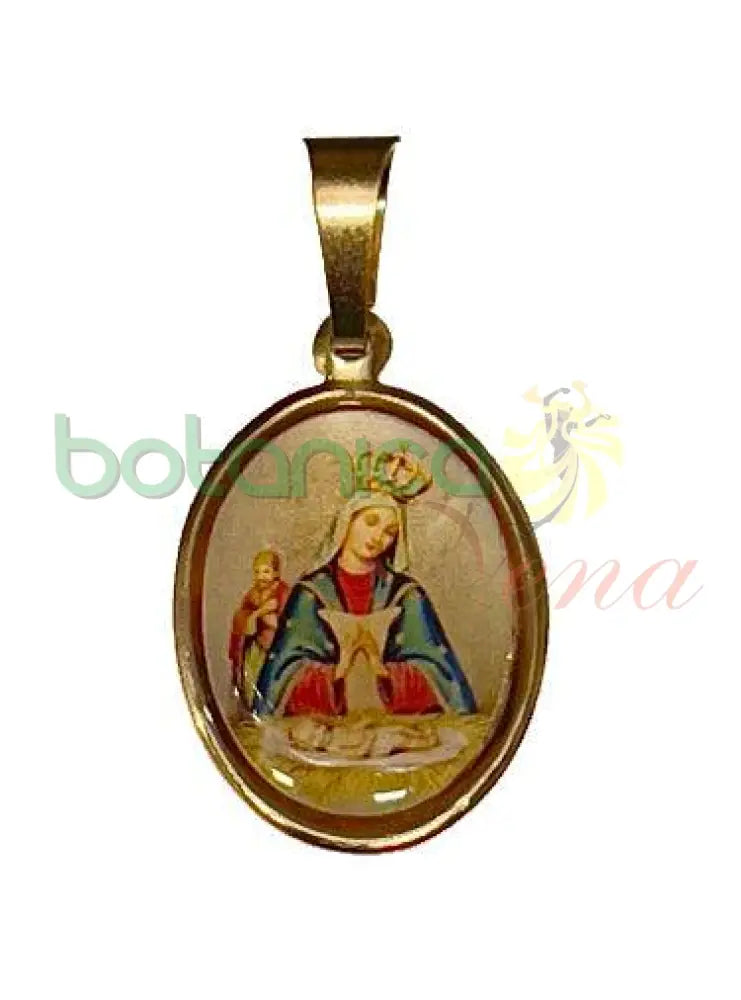 Medalla de la Virgen María con El Niño Jesus 1X1.5" - Botanica Nena