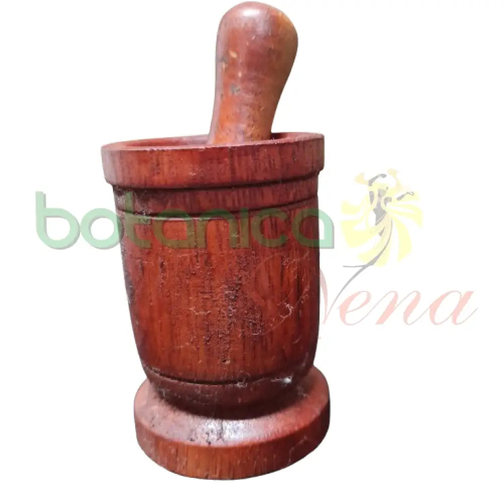 Mortero De Madera Pequeño 5’’H x 2’’W Color Oscuro