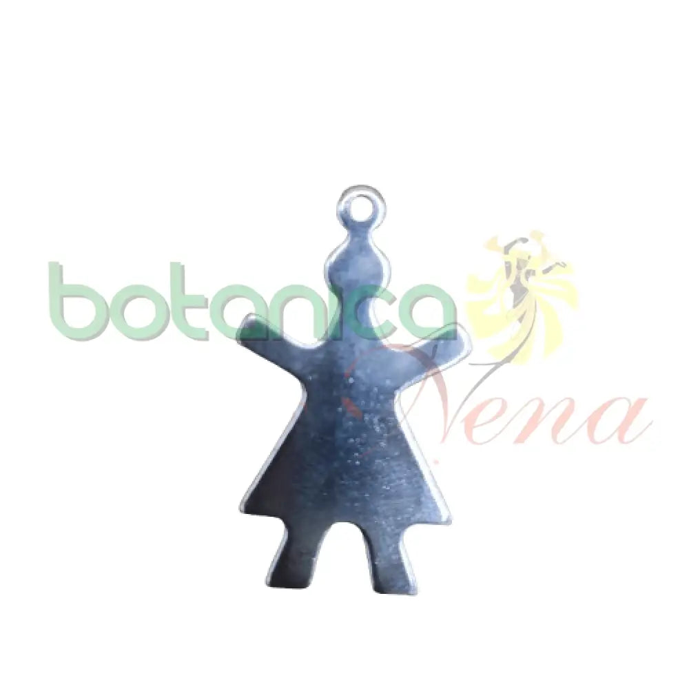 Mujer en metal plateado 1"Alto - Botanica Nena