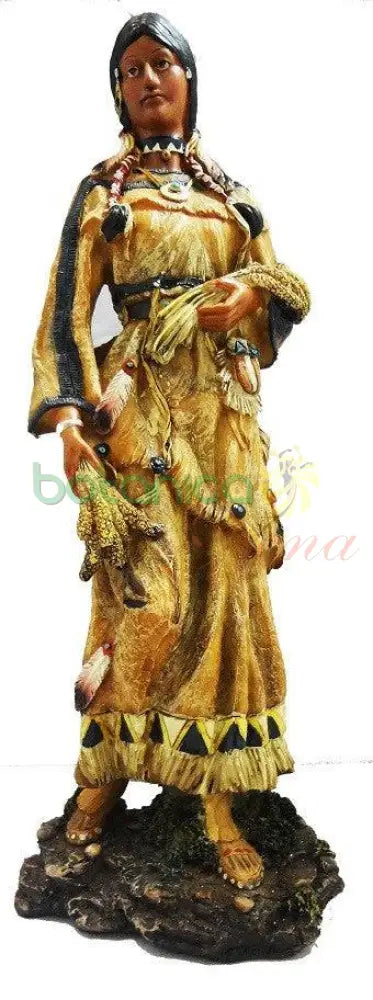 Mujer India con Trigo. Mediana, 16" Alto x 6" Ancho - Botanica Nena