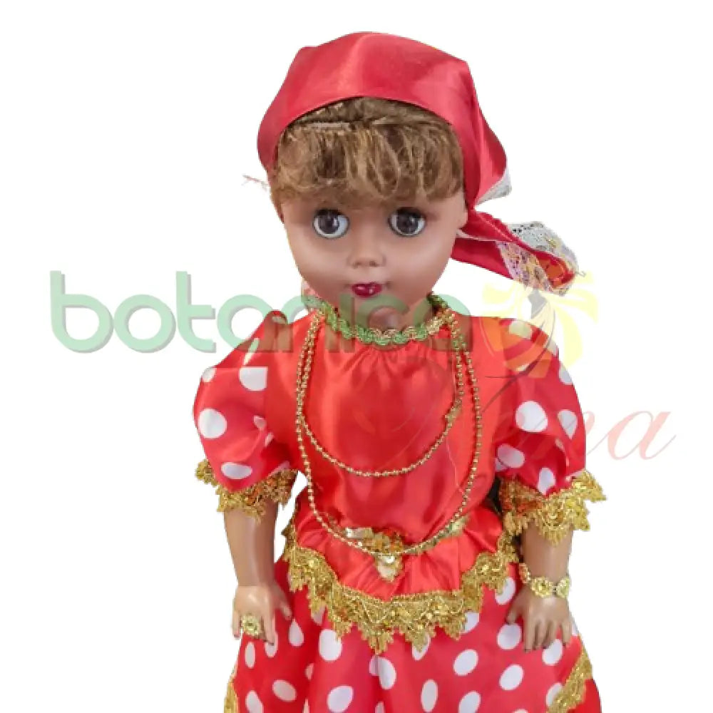 Muñeca Gitana Grande 30" Roja - Botanica Nena