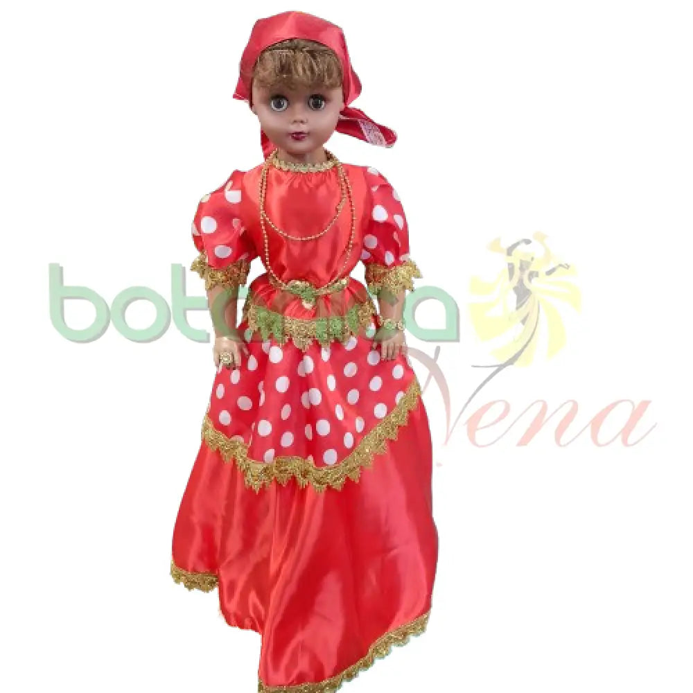 Muñeca Gitana Grande 30" Roja - Botanica Nena