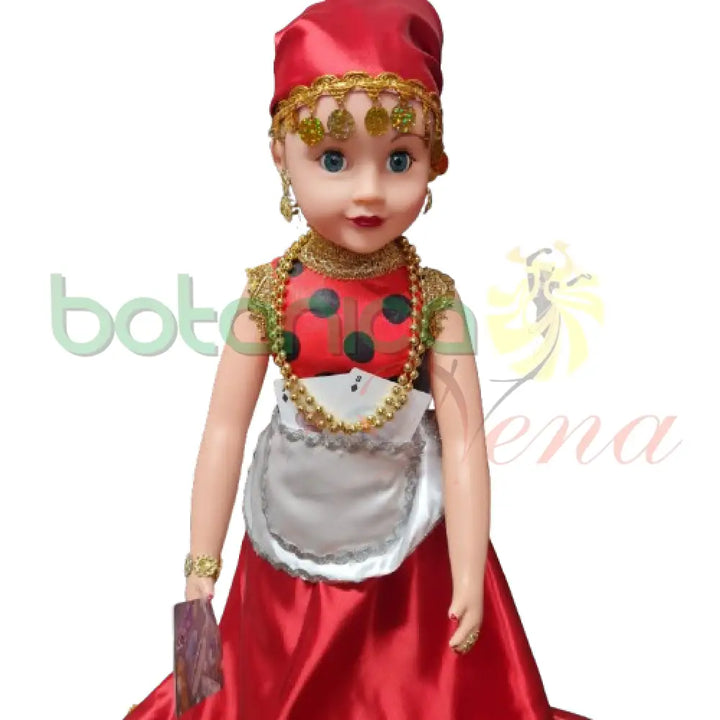 Muñeca Gitana Grande 30" Roja con negro - Botanica Nena