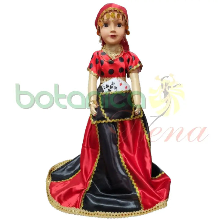 Muñeca Gitana Grande 30" Roja con negro - Botanica Nena