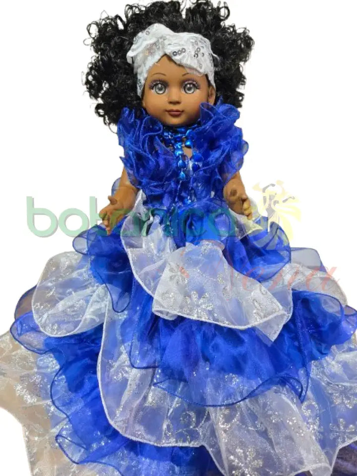 Muñeca Grande 20’’H Azul y Blanco Yemaya