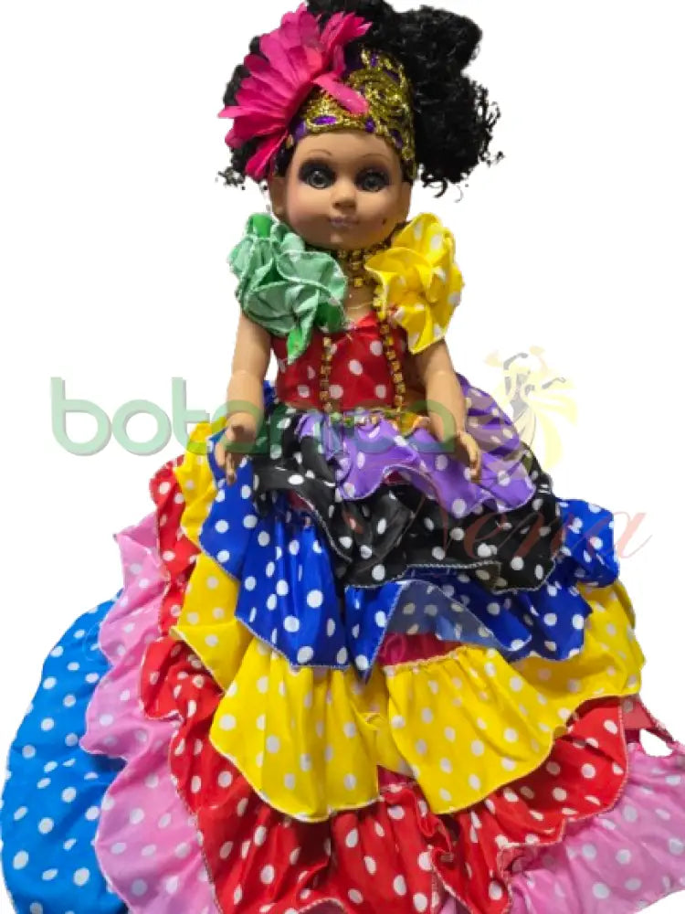 Muñeca Grande 20’’H Gitana Multicolor pepas blancas