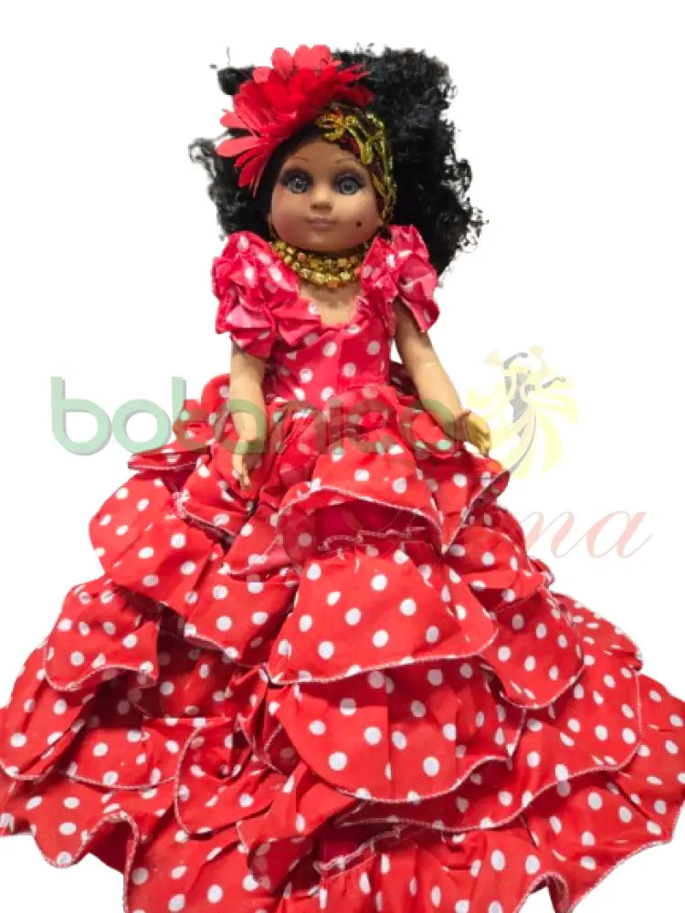 Muñeca Grande 20’’H Roja con pepas blancas - Shango o Gitana