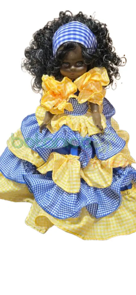 Muñeca Pequeña 14’’ 2 Aguas Guinga. Oshun y Yemaya