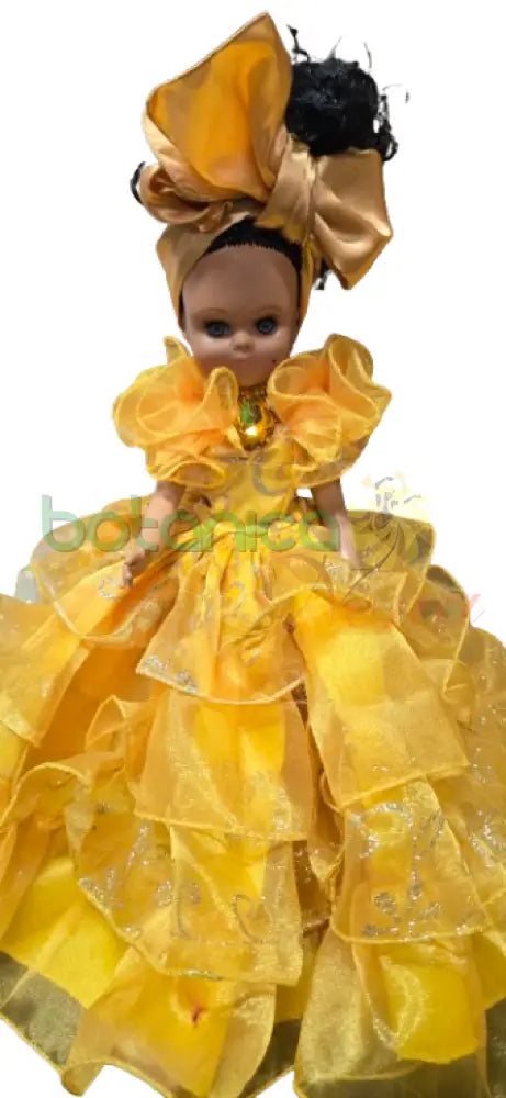 Muñeca Pequeña 14’’ Amarilla Brillos -Oshun