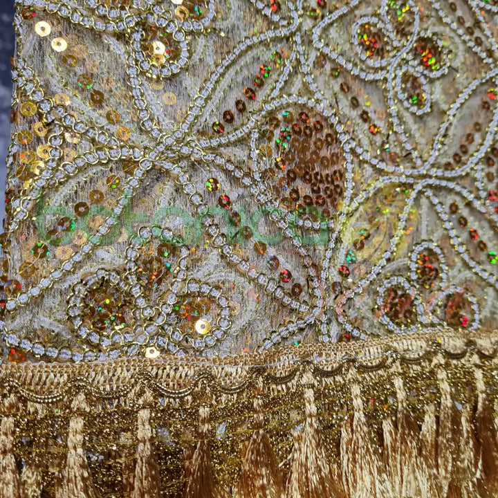 Pañuelo bordado y con lentejuelas para Santos #25 - Botanica Nena