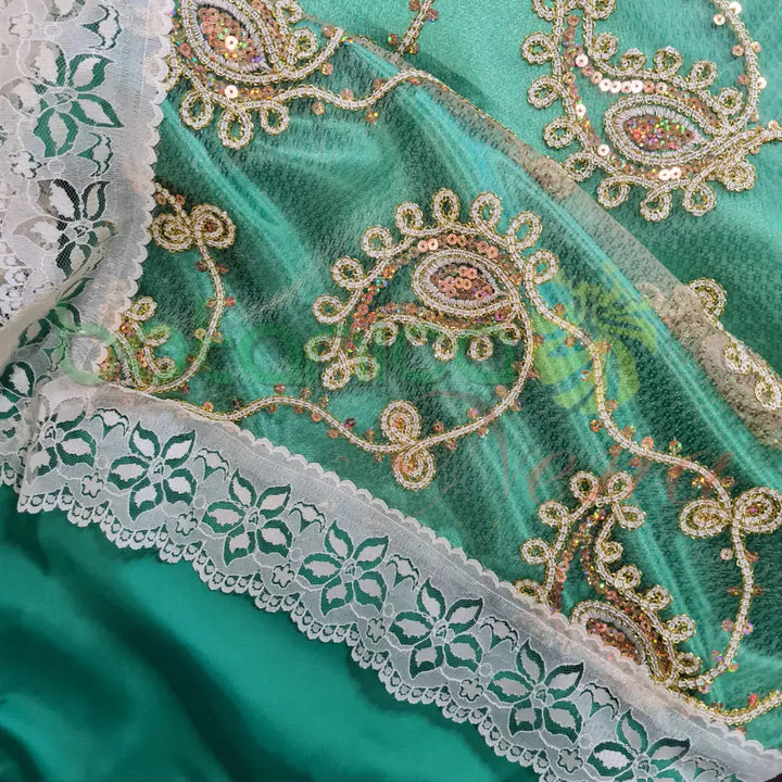 Pañuelo para Santos con forro y bordado en brillantes #45 - Botanica Nena